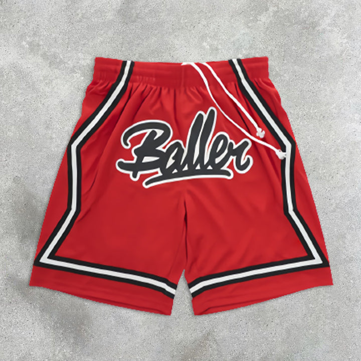 graphic print basketball shorts